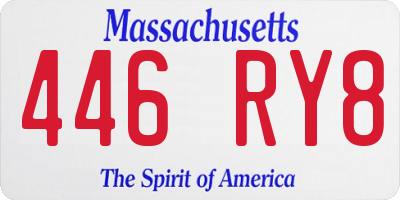 MA license plate 446RY8