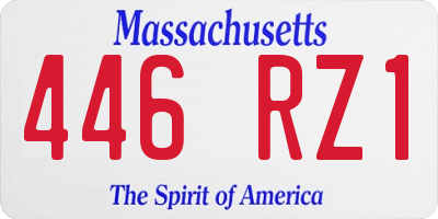 MA license plate 446RZ1