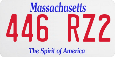 MA license plate 446RZ2