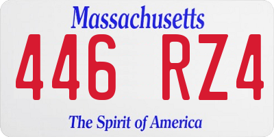 MA license plate 446RZ4