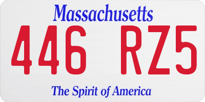 MA license plate 446RZ5