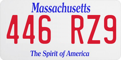 MA license plate 446RZ9