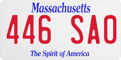 MA license plate 446SA0