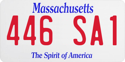 MA license plate 446SA1