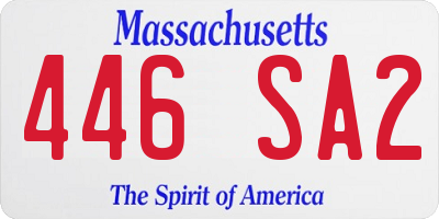 MA license plate 446SA2