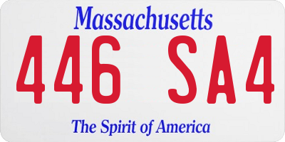 MA license plate 446SA4
