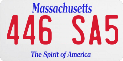 MA license plate 446SA5