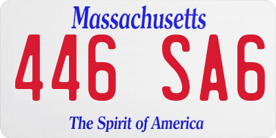 MA license plate 446SA6