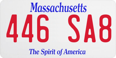 MA license plate 446SA8