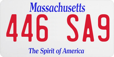 MA license plate 446SA9