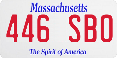 MA license plate 446SB0