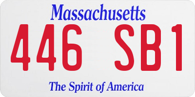 MA license plate 446SB1