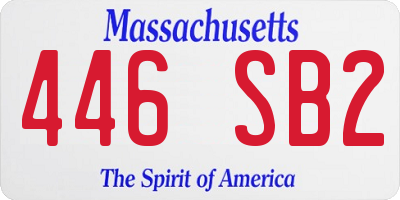 MA license plate 446SB2