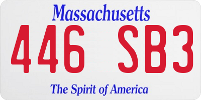 MA license plate 446SB3