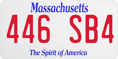 MA license plate 446SB4