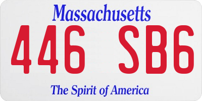 MA license plate 446SB6