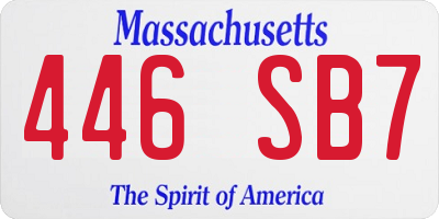 MA license plate 446SB7