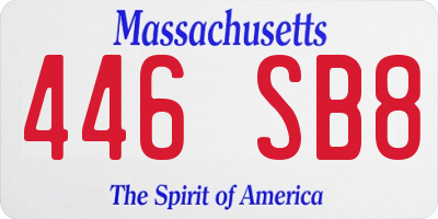 MA license plate 446SB8