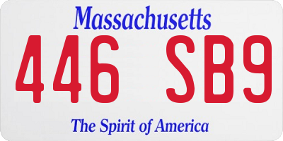 MA license plate 446SB9