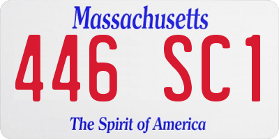 MA license plate 446SC1