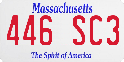 MA license plate 446SC3