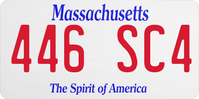 MA license plate 446SC4