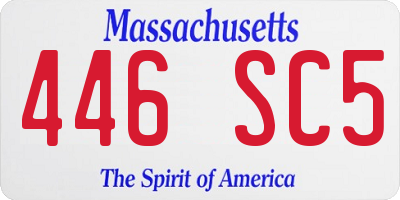 MA license plate 446SC5