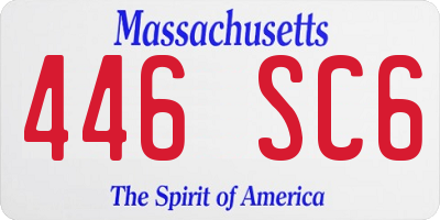 MA license plate 446SC6