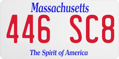 MA license plate 446SC8