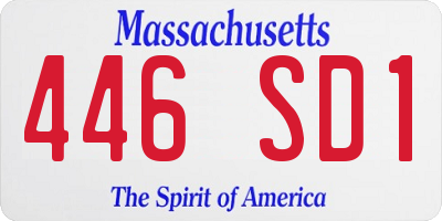 MA license plate 446SD1