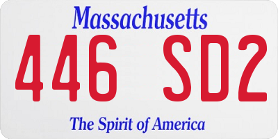 MA license plate 446SD2