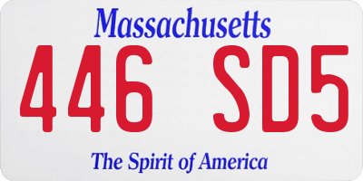 MA license plate 446SD5