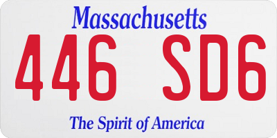 MA license plate 446SD6