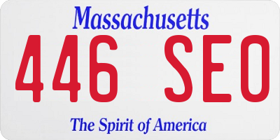 MA license plate 446SE0