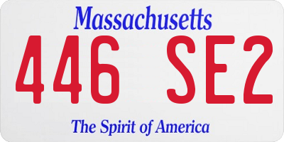 MA license plate 446SE2