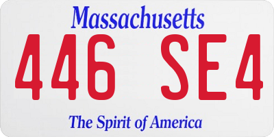 MA license plate 446SE4