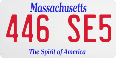 MA license plate 446SE5