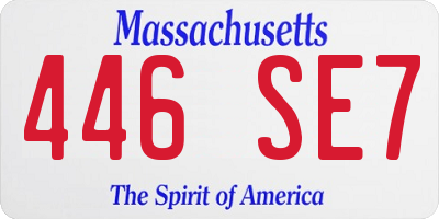 MA license plate 446SE7