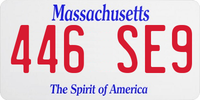 MA license plate 446SE9