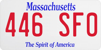 MA license plate 446SF0
