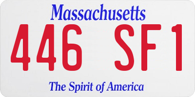 MA license plate 446SF1