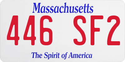 MA license plate 446SF2