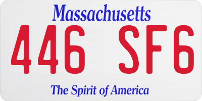 MA license plate 446SF6