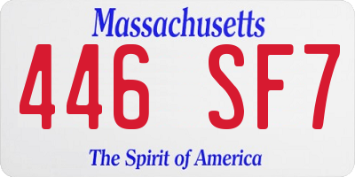 MA license plate 446SF7