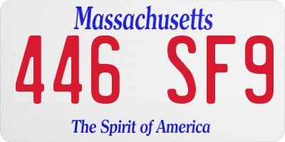 MA license plate 446SF9