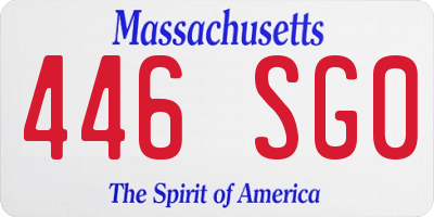 MA license plate 446SG0