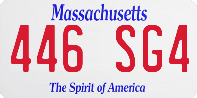 MA license plate 446SG4
