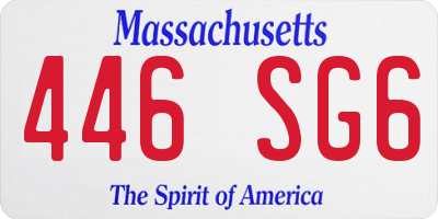 MA license plate 446SG6
