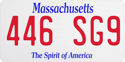 MA license plate 446SG9