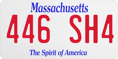 MA license plate 446SH4